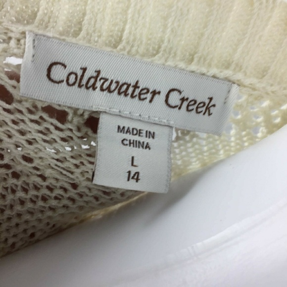 Coldwater creek cream ivory tunic sweater large 14 - Picture 5 of 7